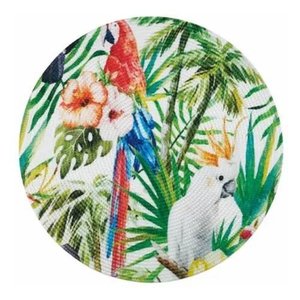 Cj 6 Lugar Americano de Poliester Redondo Aves 38cm