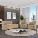 Ver imagem 2 de Sofá 2 Lugares Orgânico 140cm Morgan e 2 Poltronas Lua Suede Marrom Rato D03 - D'Rossi