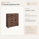 Ver imagem 4 de Cômoda Sapateira Slim 5 Gavetas e 1 Porta Café Formimóveis