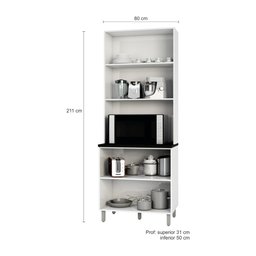 Paneleiro Duplo 4 Portas 80cm Evidence Branco Poliman - 3 Paneleiro Duplo 4 Portas 80cm Evidence Branco Poliman - 3