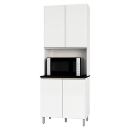 Paneleiro Duplo 4 Portas 80cm Evidence Branco Poliman - 1 Paneleiro Duplo 4 Portas 80cm Evidence Branco Poliman - 1