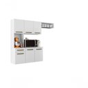 Ver imagem 3 de Cozinha Compacta Carol 6 Portas 1 Gaveta MDP 163cm Branca Aramóveis