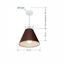 Ver imagem 3 de Lustre Pendente Cone Md-4028 Cúpula em Tecido 25/30x12cm Café - Bivolt