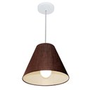 Ver imagem 1 de Lustre Pendente Cone Md-4028 Cúpula em Tecido 25/30x12cm Café - Bivolt