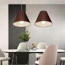 Ver imagem 2 de Lustre Pendente Cone Md-4028 Cúpula em Tecido 25/30x12cm Café - Bivolt