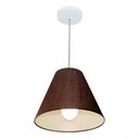 Ver imagem 4 de Lustre Pendente Cone Md-4028 Cúpula em Tecido 25/30x12cm Café - Bivolt