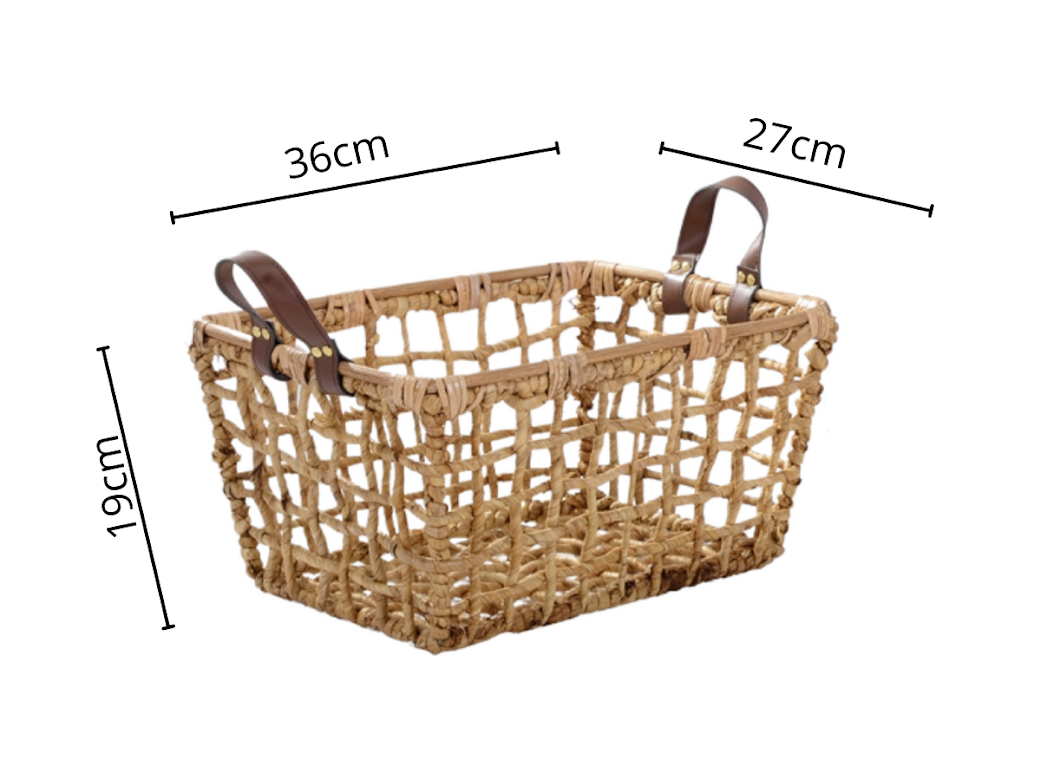 Ver imagem 2 de CESTO NATURAL FOLHA DE MILHO BEGE COM ALÇA:Bege