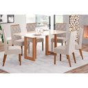 Ver imagem 1 de Conjunto: Mesa Sala Jantar Yara Sc79 Tampo Madeirado C/ Vidro Canto Curvo 160x90cm e 6 Cadeiras Vita
