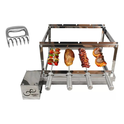 Gira Grill Churrasqueira 4 Espeto + Garra de Urso - 1