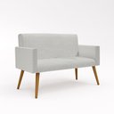 Ver imagem 2 de Kit Sofá Namoradeira + 2 Poltronas Decorativas Tecido Linho Cor:Linho Cinza Claro