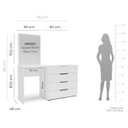 Ver imagem 3 de Cômoda Penteadeira Madri 4 Gavetas c/ Espelho 149x160cm Branco 250806