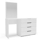 Ver imagem 2 de Cômoda Penteadeira Madri 4 Gavetas c/ Espelho 149x160cm Branco 250806