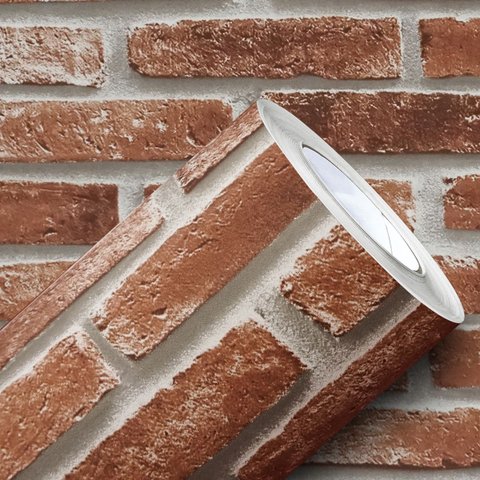 Papel Adesivo Tijolinho Vermelho 3d Texturizado Vinil Lavável Autocolante para Decoração