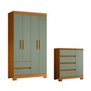Ver imagem 2 de Conjunto Quarto Infantil Completo Olimpia Verde/Cinamomo/Salvia