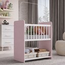 Ver imagem 3 de Mini Berço Fixo Moisés Toy para Bebê com Colchão 89cm Branco Rosa - Desk Design