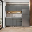 Ver imagem 1 de Cozinha Compacta Line 7 Portas 1 Gaveta MDF 150cm Cinza Gris Kit'S Paraná