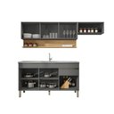 Ver imagem 3 de Cozinha Compacta Line 7 Portas 1 Gaveta MDF 150cm Cinza Gris Kit'S Paraná