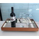 Ver imagem 3 de Bandeja Decorativa Madeira com Espelho para Bebidas Taças Café Xícaras