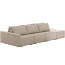 Ver imagem 1 de Sofá Ilha Modular para Sala 312cm com Puff Dublin K01 Linho Bege - Lyam Decor