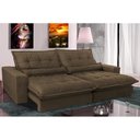 Ver imagem 1 de Sofa Retrátil e Reclinável 3,12m com Molas Ensacadas Cama Inbox Soft Tecido Suede Café