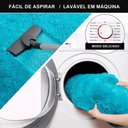 Ver imagem 4 de Tapete Sala Felpudo Peludo Turquesa Redondo 60 Cm