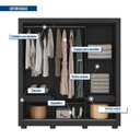 Ver imagem 5 de Guarda-roupas 3 Portas 1 com Espelho 2 Gavetas e Pés Amanda Espresso Móveis