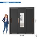 Ver imagem 3 de Guarda-roupas 3 Portas 1 com Espelho 2 Gavetas e Pés Amanda Espresso Móveis