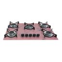 Ver imagem 4 de Cooktop Chamalar Bivolt Premium 5 Bocas Ultra Chama Vidro Temperado Marmorizado Rosa