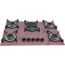 Ver imagem 2 de Cooktop Chamalar Bivolt Premium 5 Bocas Ultra Chama Vidro Temperado Marmorizado Rosa
