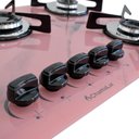 Ver imagem 3 de Cooktop Chamalar Bivolt Premium 5 Bocas Ultra Chama Vidro Temperado Marmorizado Rosa