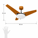 Ver imagem 4 de Ventilador de Teto Venti-Delta Munique Inverter 55W Bivolt 95cm 3 Pás MDF com Controle Remoto e Lust