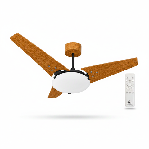 Ventilador de Teto Venti-Delta Munique Inverter 55W Bivolt 95cm 3 Pás MDF com Controle Remoto e Lust