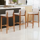 Ver imagem 7 de Kit 02 Banquetas Alta para Cozinha Sala de Jantar Bar Dara L02 Linho Cru - Lyam Decor