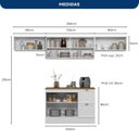 Ver imagem 3 de Cozinha Completa Modulada Americana com Vidro Reflecta 4 Peças Yescasa