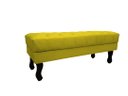 Ver imagem 3 de Recamier Baú Luis Xv Capitonê Retrô 100 cm Couro Amarelo Ms Decor