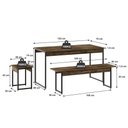 Ver imagem 4 de Mesa de Jantar com 2 Bancos e 2 Banquetas Industrial Tub Carvalho Dark / Est.preta