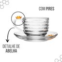 Ver imagem 4 de Xícarasde Chá com Pires Little Bee Abelha Colmeia Mel Cristal Ecológico 200ml Lyor