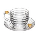 Ver imagem 1 de Xícarasde Chá com Pires Little Bee Abelha Colmeia Mel Cristal Ecológico 200ml Lyor