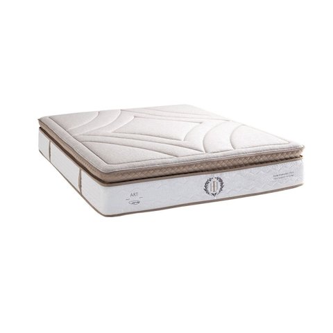 Colchão Queen Molas Ensacadas Gris 158x34x198cm Herval Branco/Bege