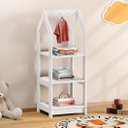 Ver imagem 1 de Estante Prateleira Quarto Infantil Cabideiro Madeira Branco Sally Idimex