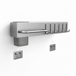 Suporte Organizador Cozinha Parede Aço Inox 6 Ganchos Porta Facas Utensílios Cinza