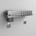 Ver imagem 4 de Suporte Organizador Cozinha Parede Aço Inox 6 Ganchos Porta Facas Utensílios Cinza