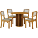 Ver imagem 2 de Mesa Redonda Mdf sem Vidro 1,08m 4 Cadeiras Flora Leifer