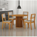 Ver imagem 1 de Mesa Redonda Mdf sem Vidro 1,08m 4 Cadeiras Flora Leifer