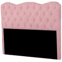 Ver imagem 5 de Cabeceira Casal Queen Estofada para Cama Box Verona Veludo Rosa Bebe