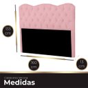 Ver imagem 6 de Cabeceira Casal Queen Estofada para Cama Box Verona Veludo Rosa Bebe