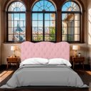 Ver imagem 2 de Cabeceira Casal Queen Estofada para Cama Box Verona Veludo Rosa Bebe