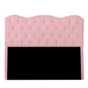 Ver imagem 1 de Cabeceira Casal Queen Estofada para Cama Box Verona Veludo Rosa Bebe