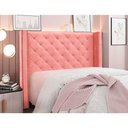 Ver imagem 2 de Cabeceira Estofada Egito Spz 90cm Solteiro Veludo Rosa