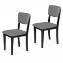 Ver imagem 1 de Kit 2 Cadeiras de Jantar Madeira Maciça Estofadas Ella Preto e Cinza Escuro - Straub Web